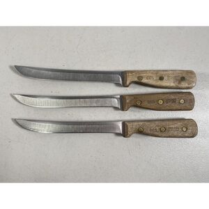 Lot Of 3 Vintage Chicago Cutlery 66S Carving Slicing Kitchen Knife 8"  Blade